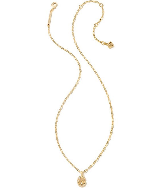 Crystal Letter Gold Short Pendant Necklace in White Crystal