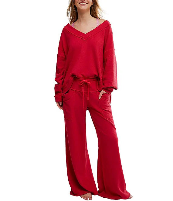 Staycation Deep Cherry Lounge Pants