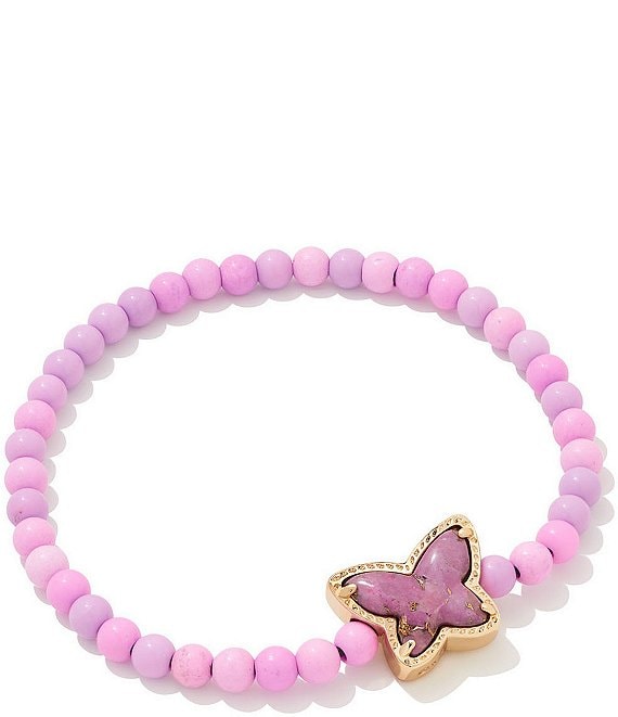 Beaded Lillia Stretch Gold Lilac Mix Bracelet