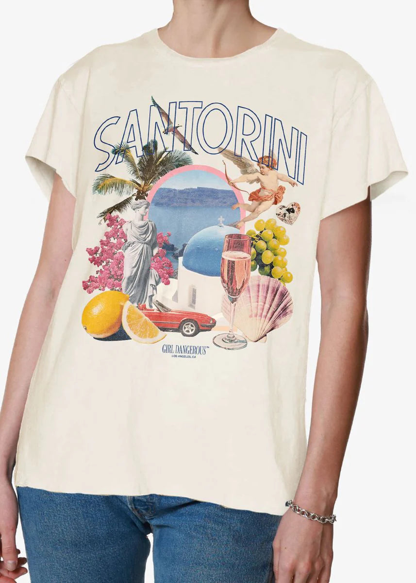 Santorini Collage Natural Tee