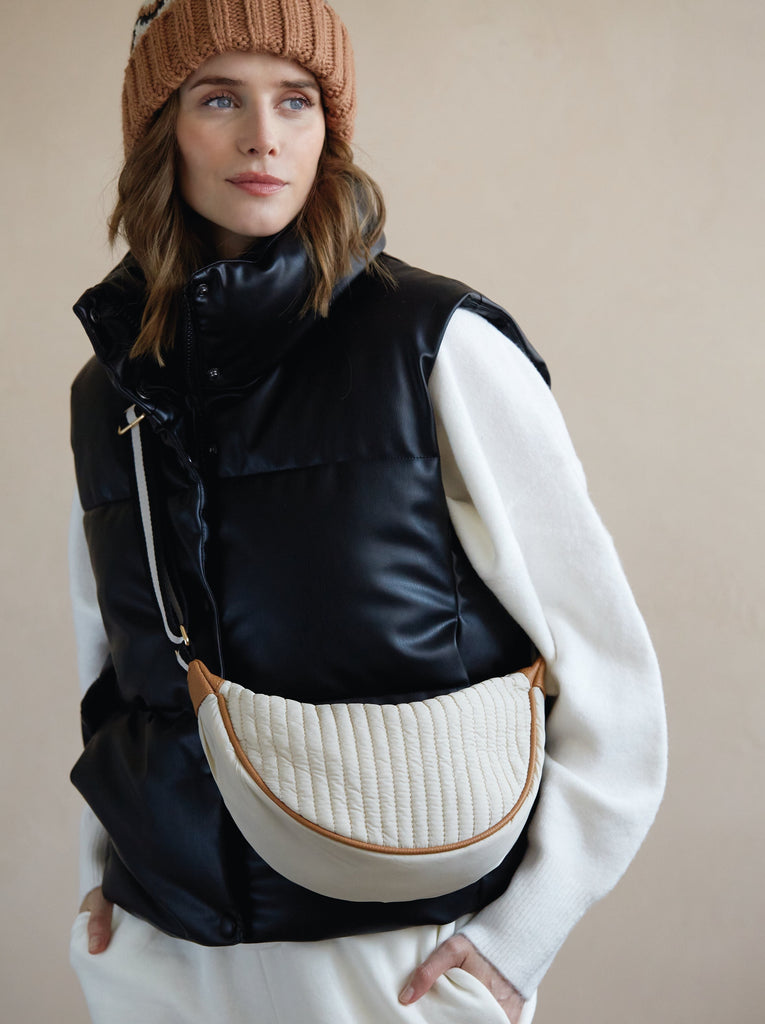 Ezra Ivory Crossbody Bag