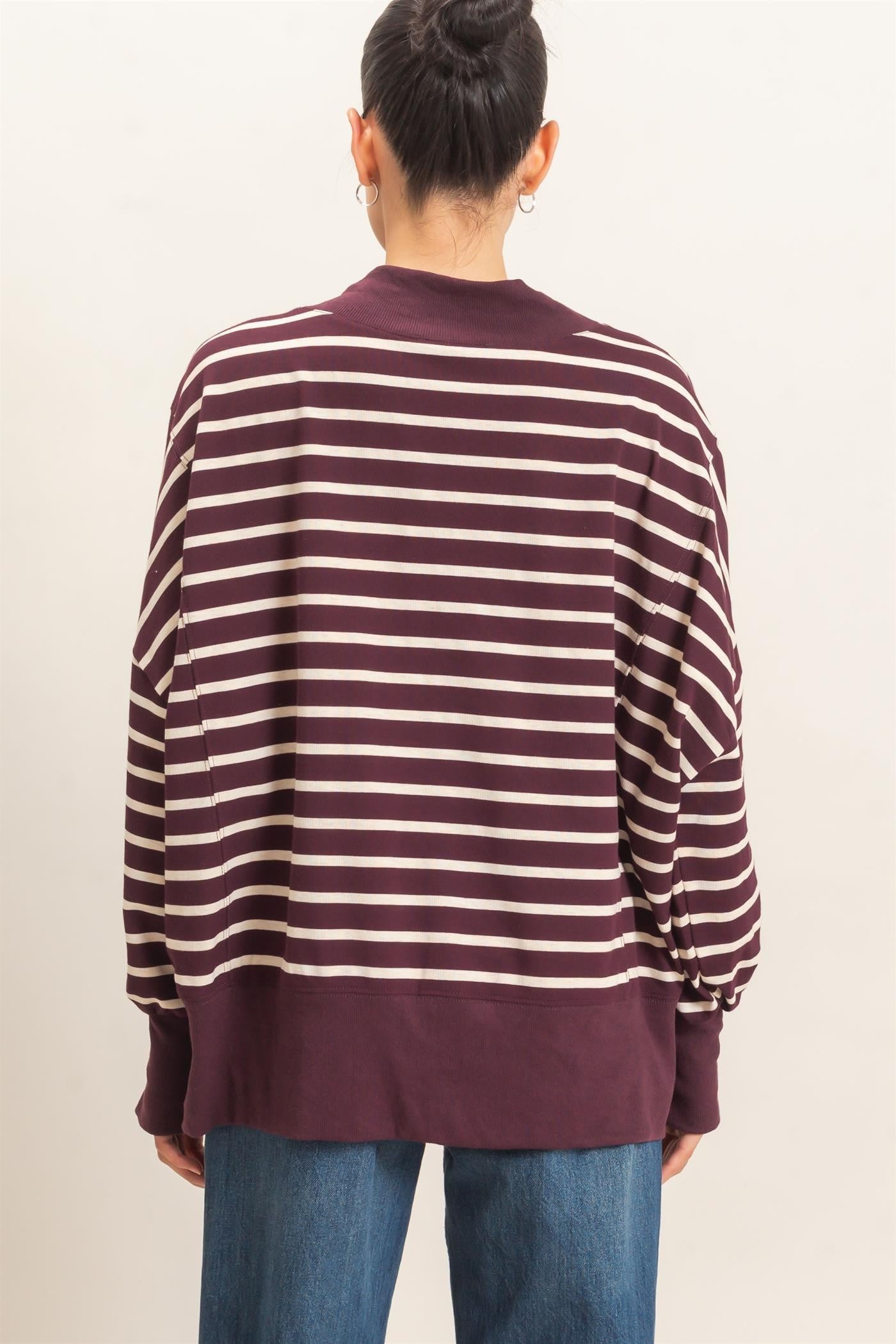 Let It Be Easy Raspberry/Ecru Sweatshirt