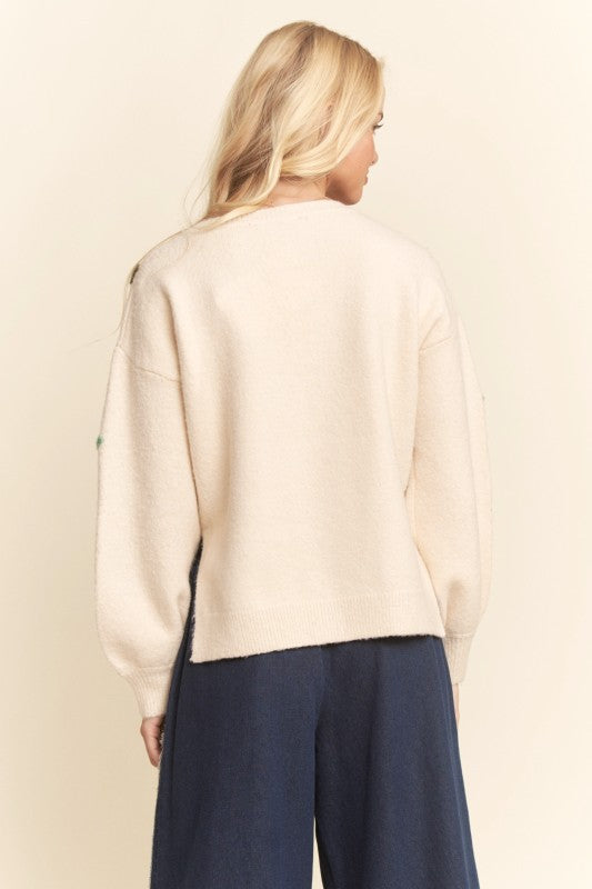 Looking Back Cream Sweater
