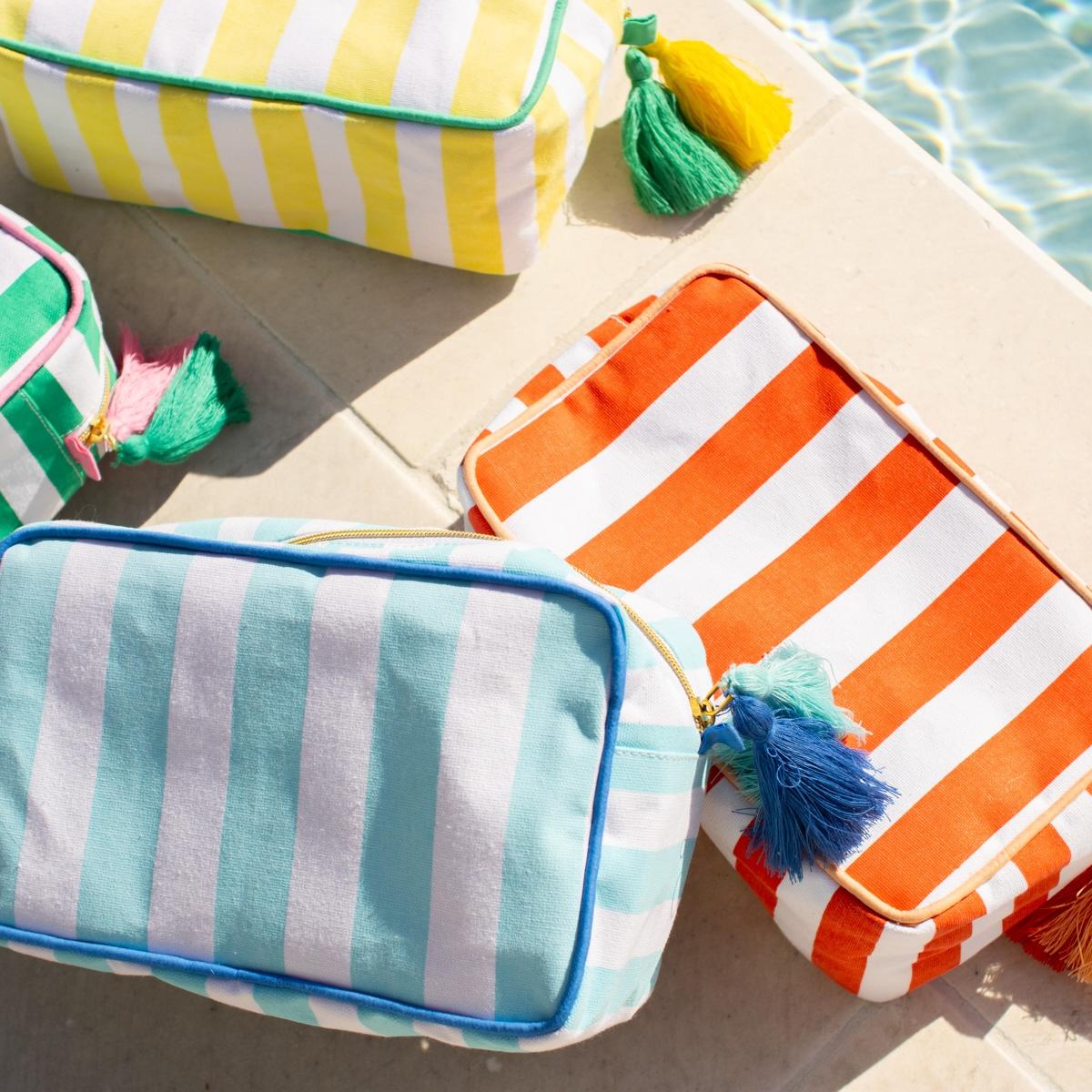 Megan White Capri Cosmetic Bag