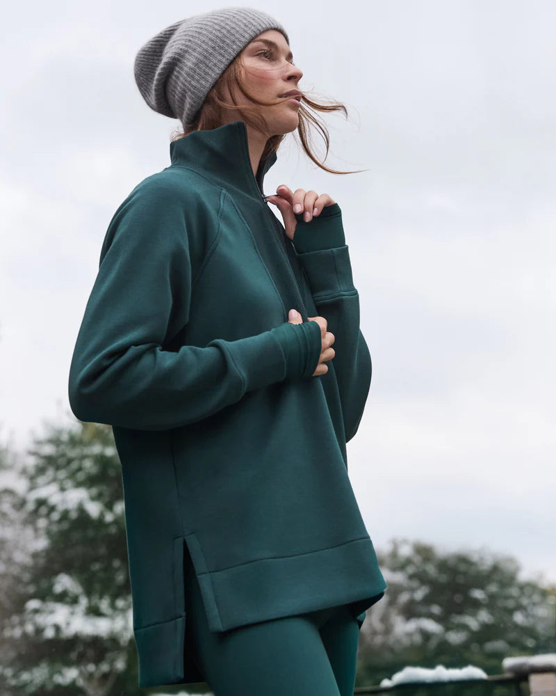 AirEssentials Brushed Half Zip Meridian Tunic Top