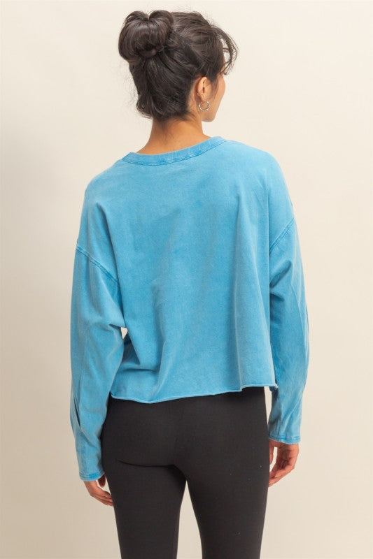On Repeat Blue Top