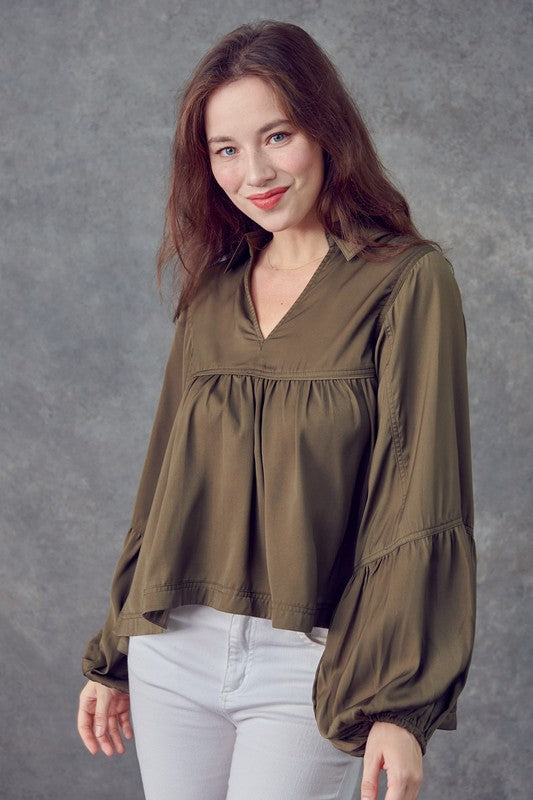 Change In The Air Olive Top