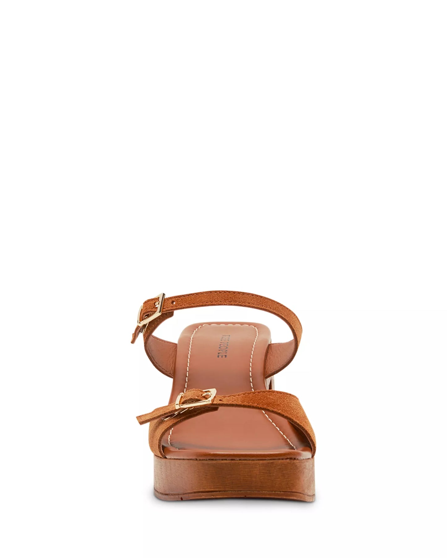 Beck Cognac Suede Buckle Clogs