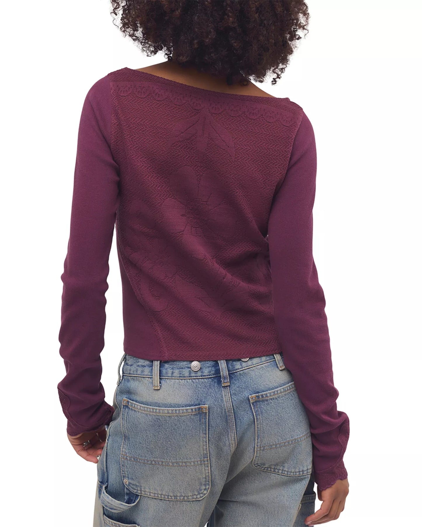 Delilah Precious Wine Long Sleeve Top