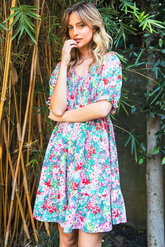 Sonic Blooms Hot Pink Dress