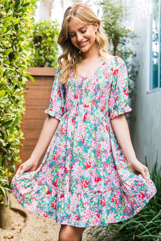 Sonic Blooms Hot Pink Dress