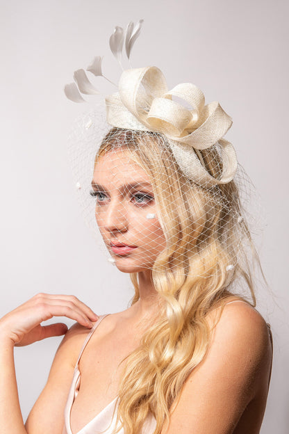 Win Place Ivory Fascinator