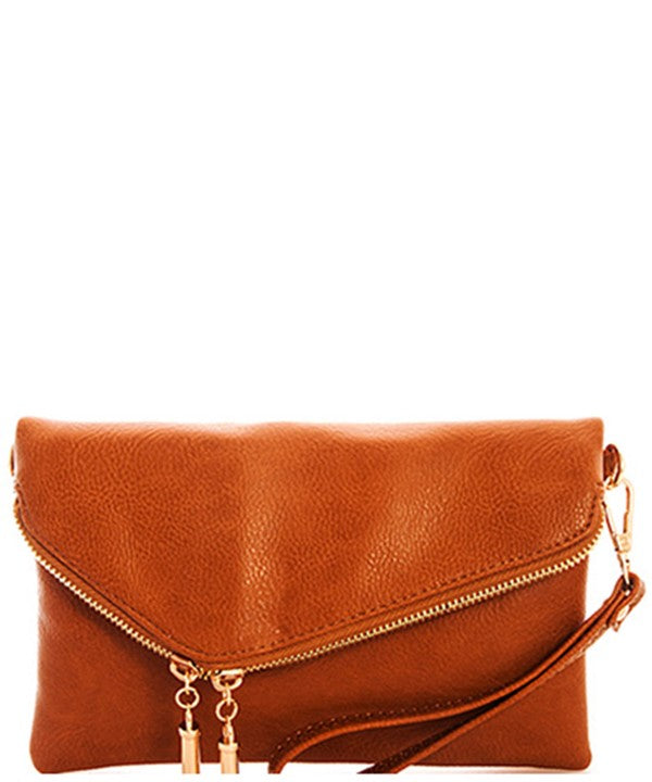 Streak of Destiny Tan Clutch Crossbody Bag