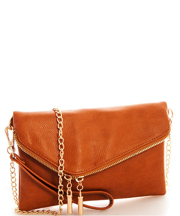 Streak of Destiny Tan Clutch Crossbody Bag