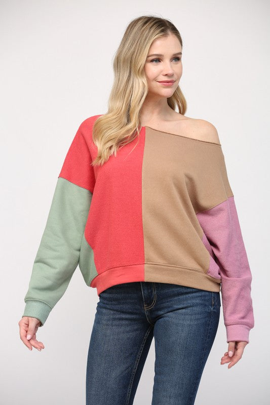 Treat Yourself Mocha/Coral Top