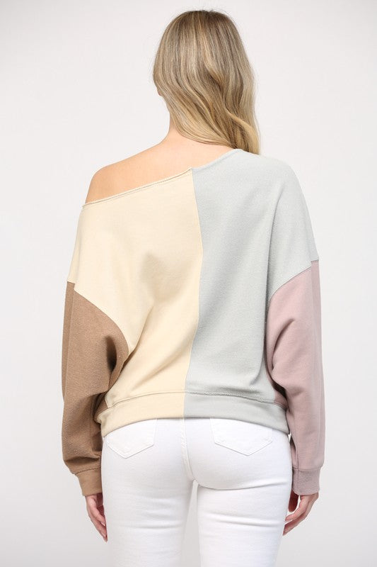 Treat Yourself Grey/Cream Top