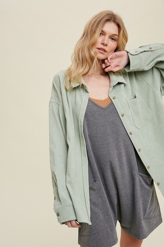 Just Be You Mint Shacket