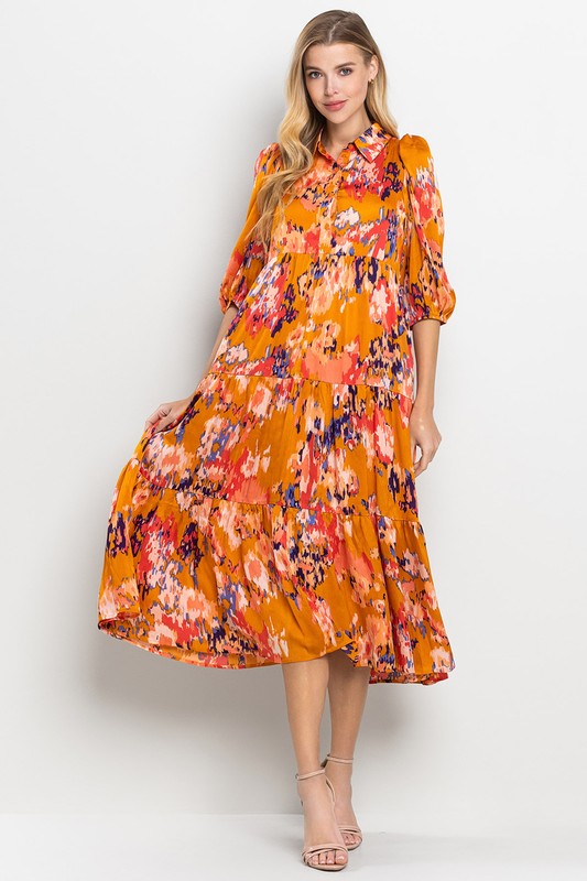 Afternoon Charm Orange Dress