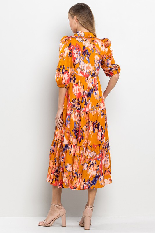 Afternoon Charm Orange Dress
