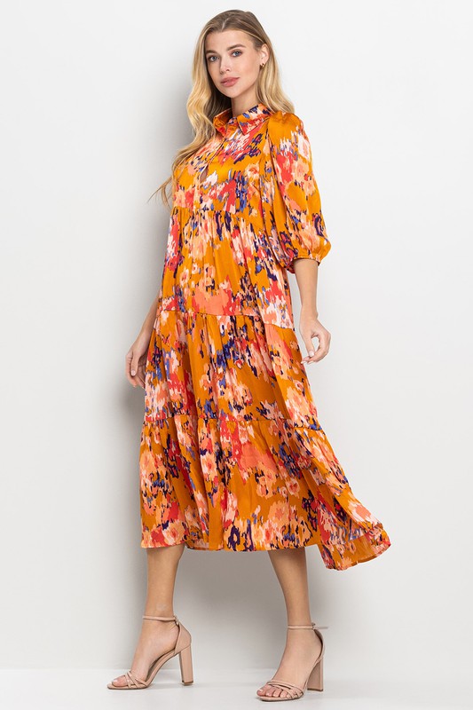 Afternoon Charm Orange Dress