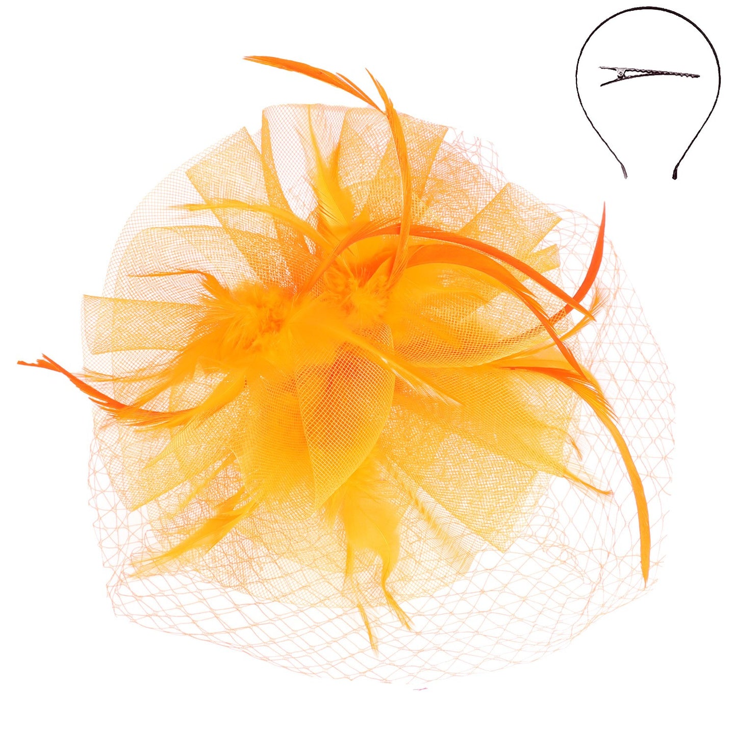 Jockey Skills Orange Fascinator