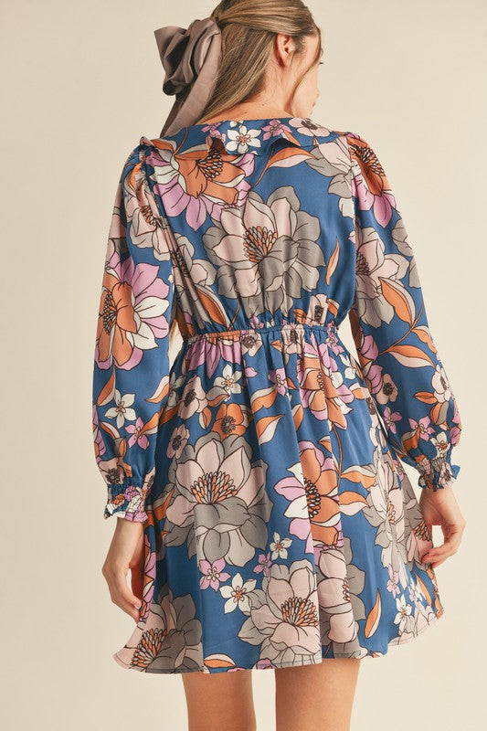 Capture The Moment Teal Multi Floral Dress