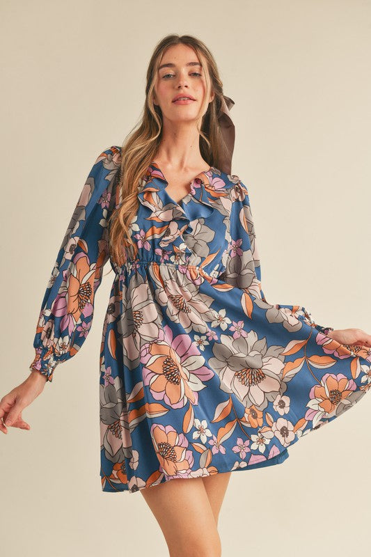 Capture The Moment Teal Multi Floral Dress