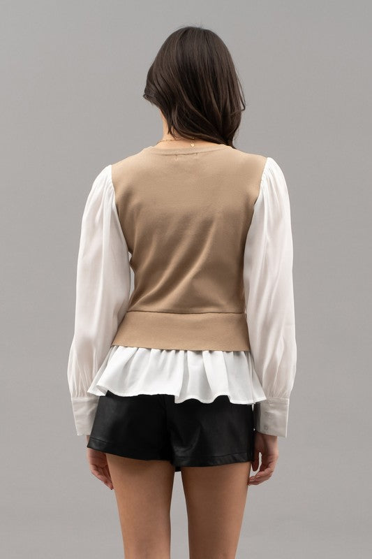 Off To Work Khaki Top