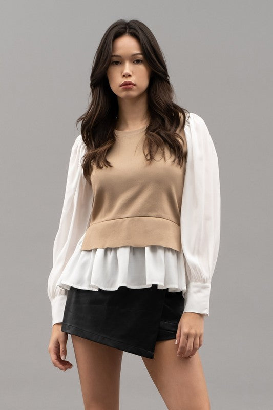 Off To Work Khaki Top