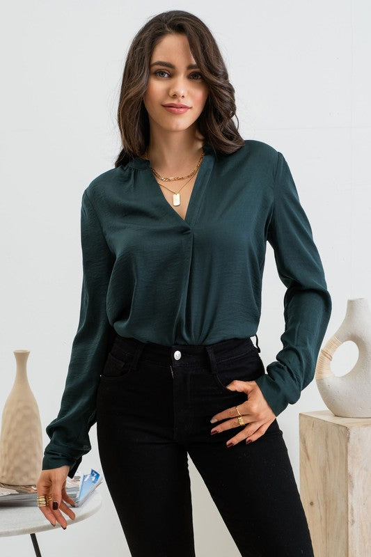 Let Your Light Shine Hunter Green Top