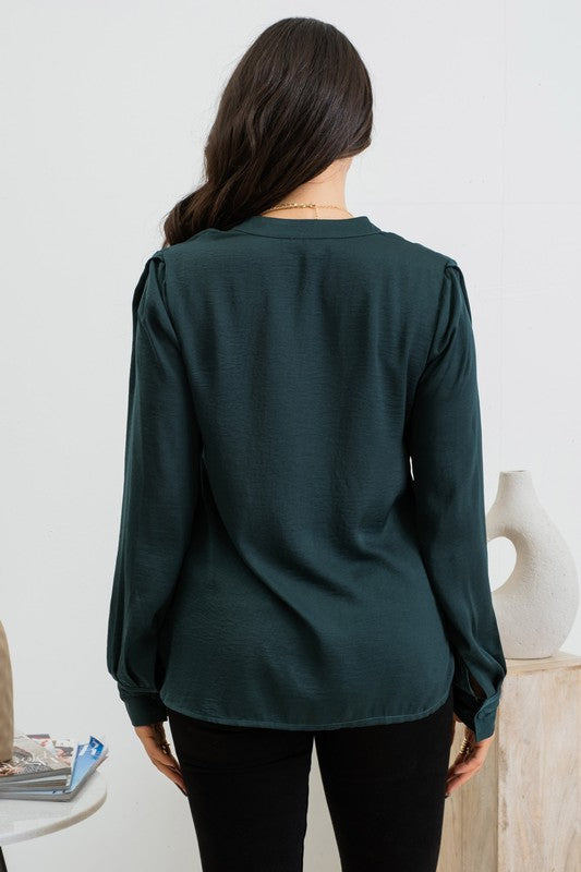 Let Your Light Shine Hunter Green Top