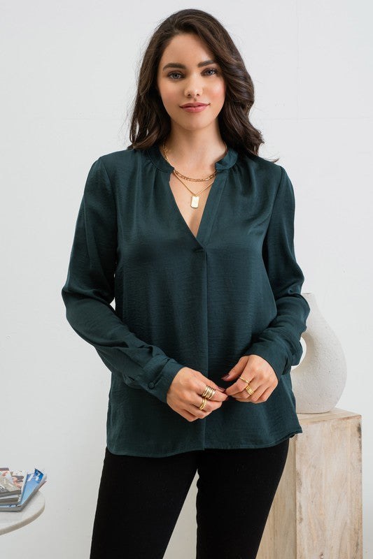 Let Your Light Shine Hunter Green Top