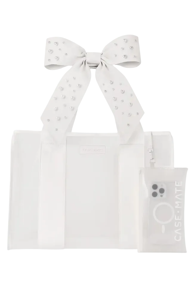 Jelly Ivory Pearl Bow Tote Bag