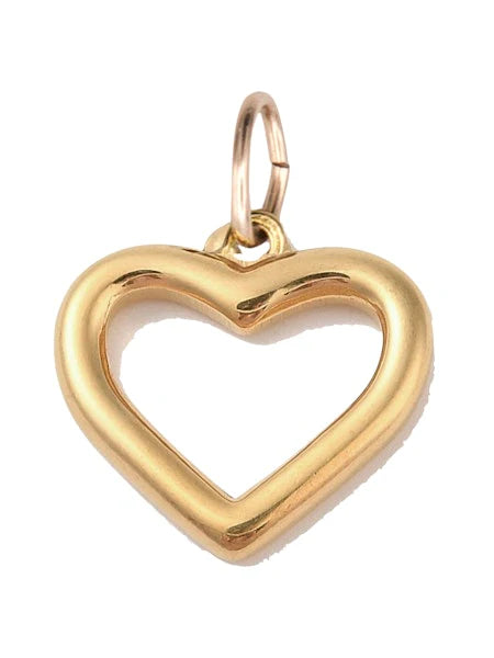Gold Open Heart Charm