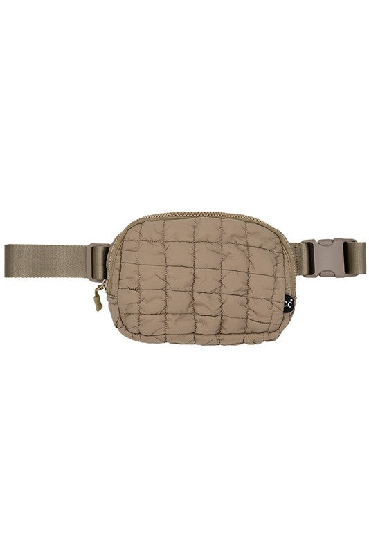 Heading Out Taupe Belt Bag