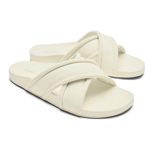 Ani White Slide Sandals
