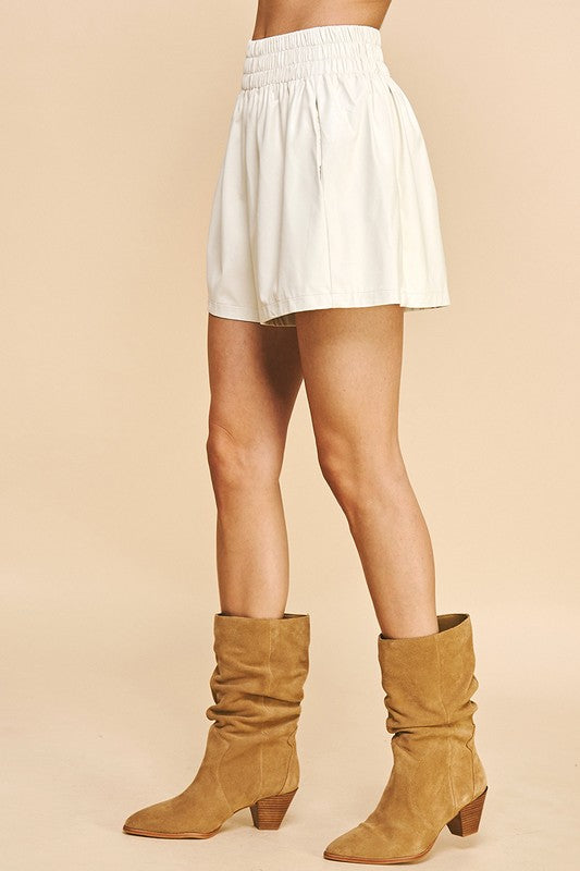 Edgy Essence Ivory Shorts