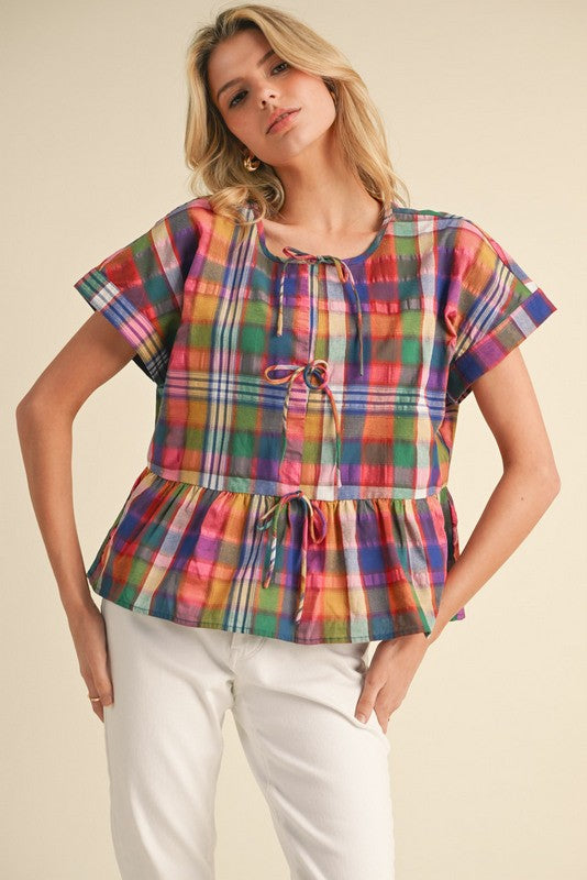 Grid Glam Top