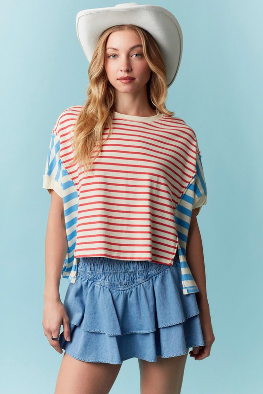 Lines of Contrast Top