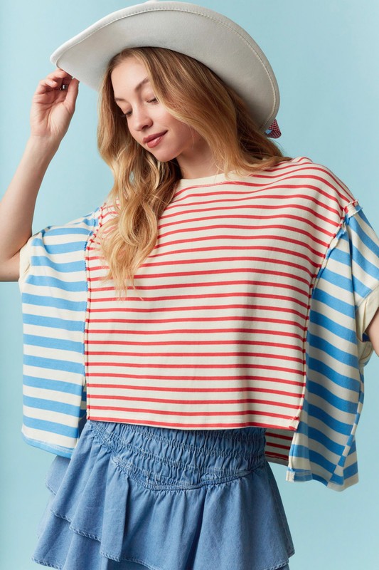 Lines of Contrast Top