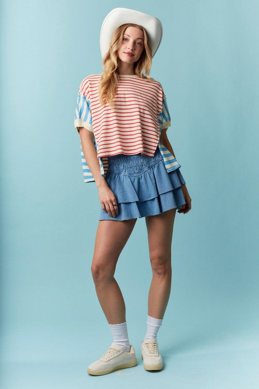 Lines of Contrast Top