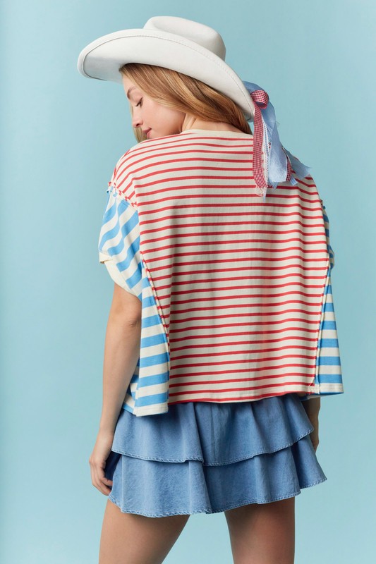 Lines of Contrast Top