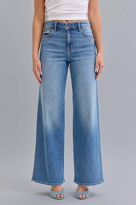 Nori Medium Wash Wide Leg Denim