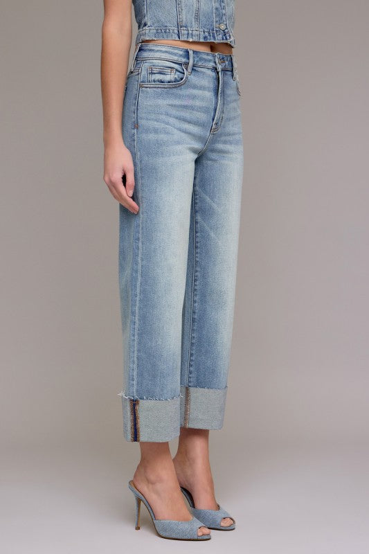 Ella Vintage Wash Wide Straight Denim