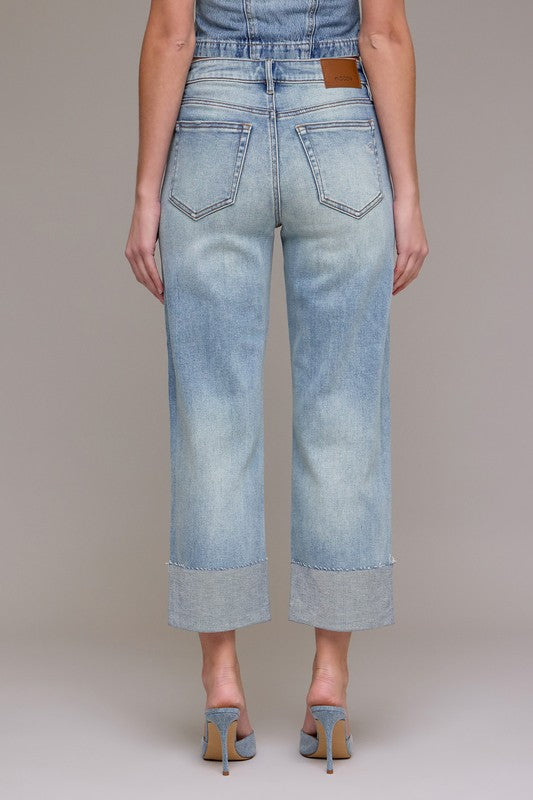 Ella Vintage Wash Wide Straight Denim