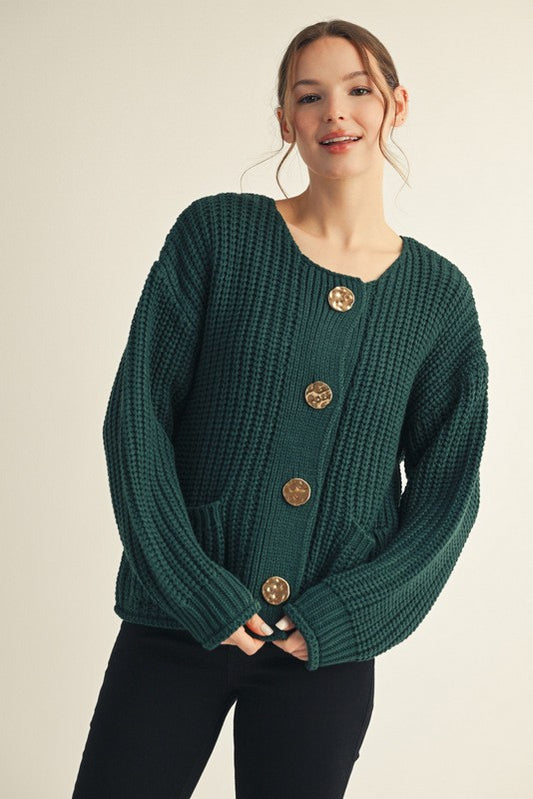 Found My Place Hunter Green Cardigan