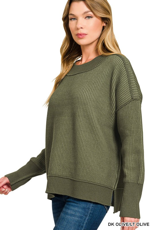 Chasing Chill Olive Sweater