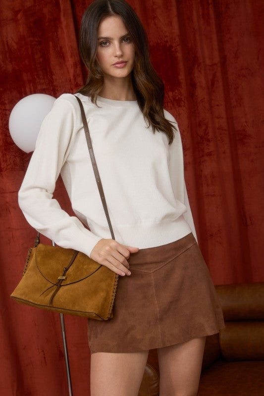 Bare Structure Cream Sweater