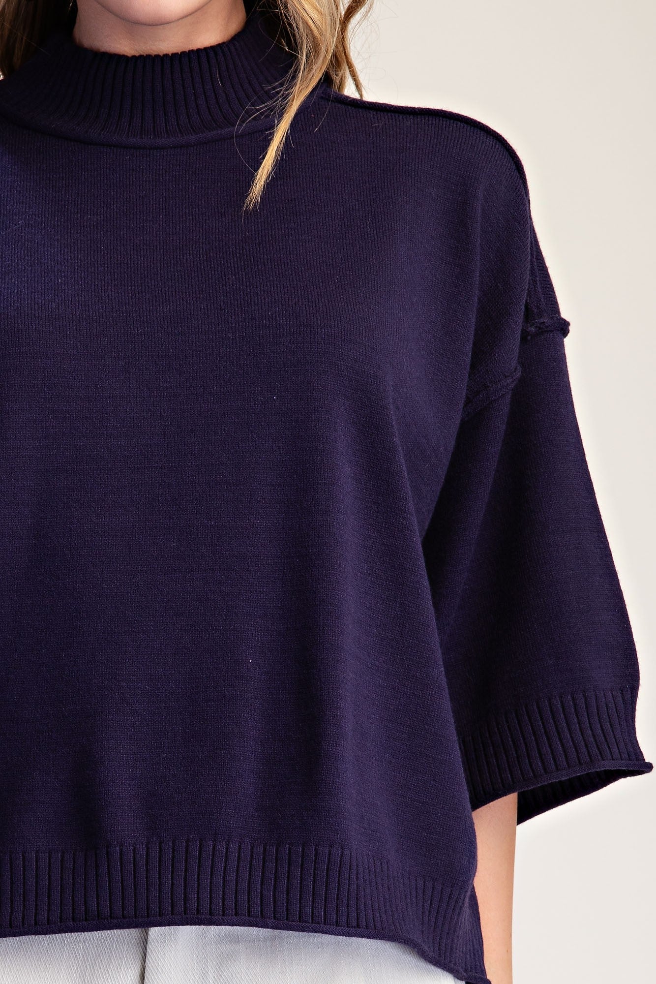 Daily Knit Navy Sweater Top