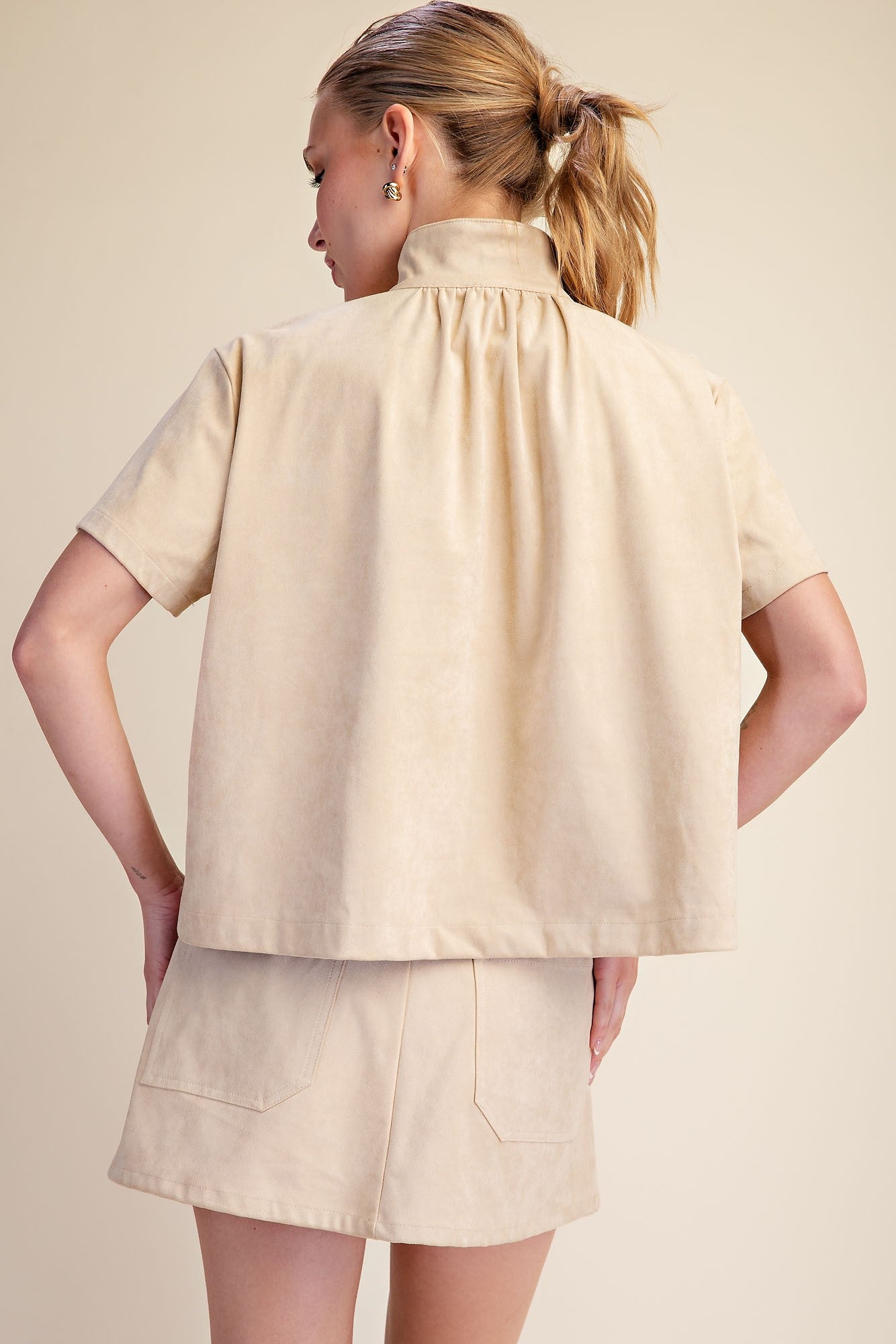Suede Standard Beige Top